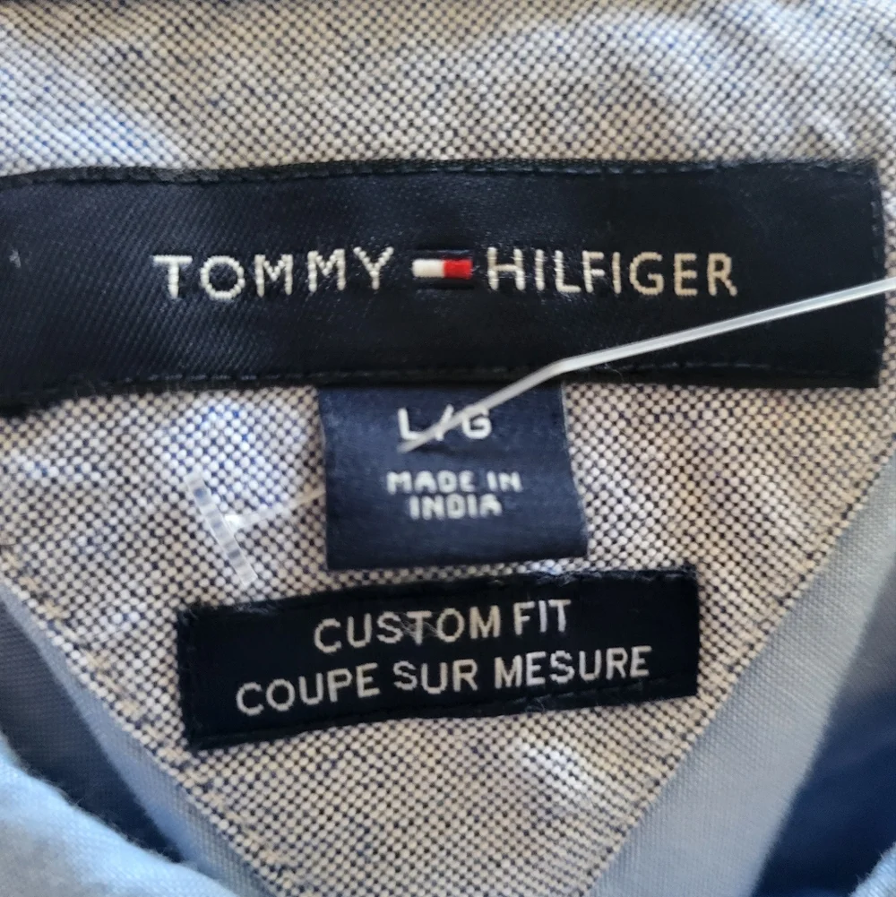 Tommy Hilfiger Button-Down Short Sleeve Shirt Blue sz XL